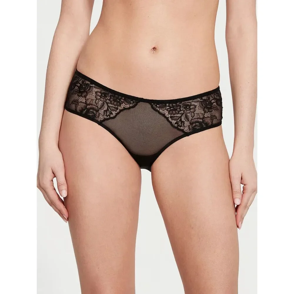 SMALL {Victoria's Secret} Black Open Back Cheeky Panty